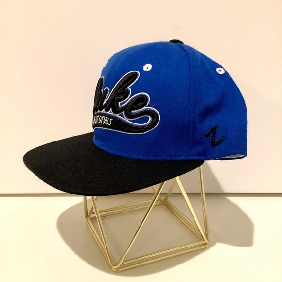 Zephyr DUKE BLUE DEVILS Mascot Embroidered Logo Hat Cap Black Snapback - Picture 3 of 8